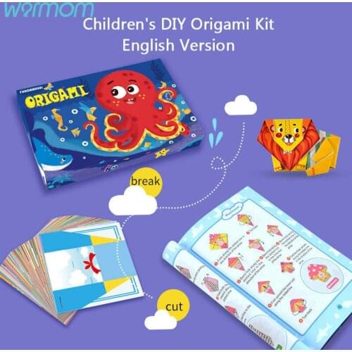 Warmom English Origami Childrens Three-dimensional Fun Handmade DIY Puzzle Creative Production Material Package 3-6 Years Old