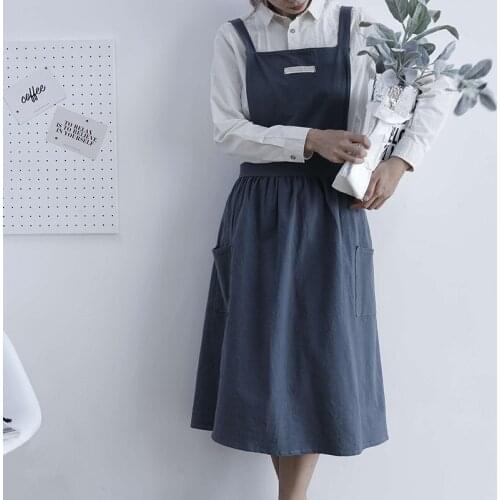 Apron Cotton Simple Home Japanese Outside Nordic Style Fashion Wear Cute Apron Kitchen Home Apron
