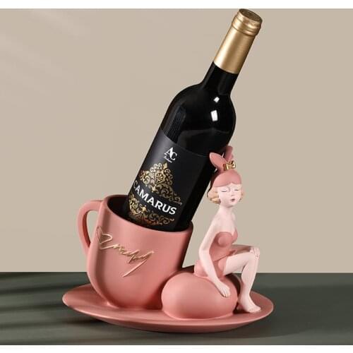 Bunny Girl Figure Wine Holder Decorative Waitress Bottle Rack Home Barware Club Ornament Art and Craft Valentines Day Supplies