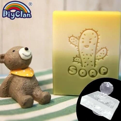 Cactus Handmade Soap Stamp NEW Clear Diy Natural Organic Stamps Glass Soap Making Chapters Acrylic Chapter Tools Custom Cute New