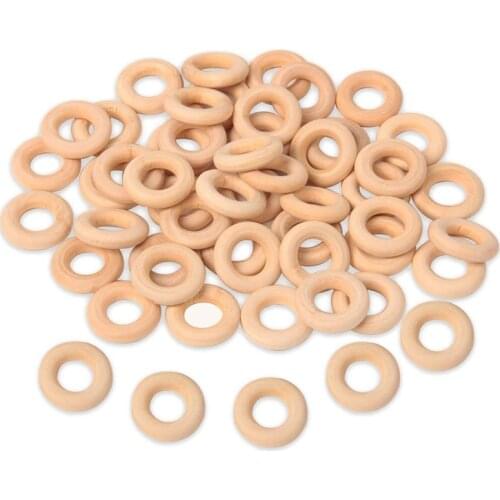 Kili 150 Pcs 25 Mm/1 Inch Wooden Craft Ring Unfinished Wooden Rings Circle Wood Pendant Connectors for DIY Projects
