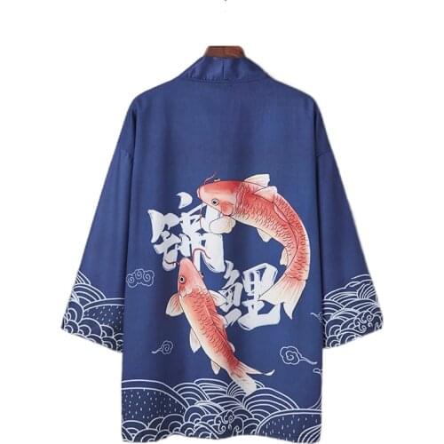 Kimono Women Asia Japanese Kimono Cardigan Cosplay Blouse Neutral Man Japanese Yukata Female Summer Beach Casual Kimono V1922