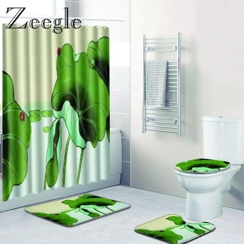 Floral Printed Bath Mat Shower Room Floor Mat Microfiber Bath Mat Toilet Rug Waterproof Shower Curtain Carpet for Bathroom