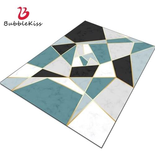 Bubble Kiss Rug And Carpet For Home Living Room Black Green Marbling Carpet Home Golden Lines Decor Rug Irregular Geometric Rug