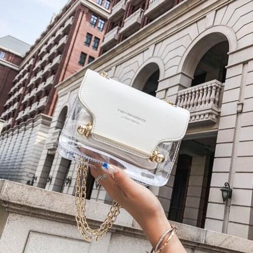 Leather jelly bag transparent small bag womens 2020 new womens bag cross-body bag qiu dong versatile shoulder bag women