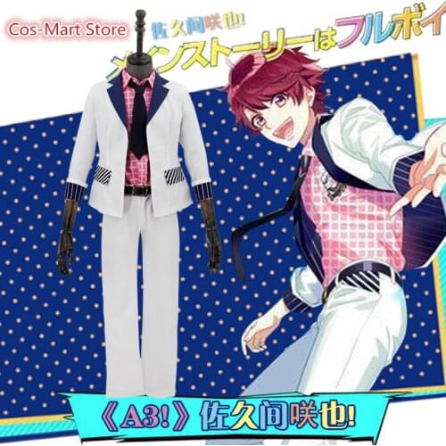 [SYOCK]Hot Anime A3 Sakuma Sakuya Cosplay SPRING Group Leader Fashion Outfit Adult Men Cosplay Costumes High School Uniform Suit