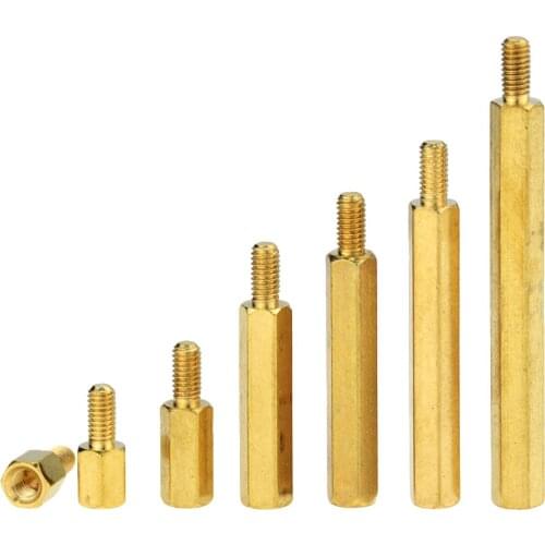 M2 M2.5 M3 M4 Hex Brass Pillars Standoff Circuit Spacer PCB Board Nut Screws Hex Round Single Cylinder Head/Hexagon Pillar