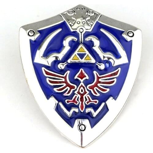 MQCHUN 2 Colors Hyrule Hyrulian Shield Pin Badge Brooch Hot Game Badge Medal Brooches Souvenir Collectible