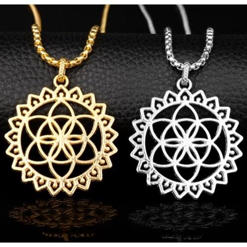MQCHUN Vintage Flower Pendants Necklaces Bohemian Tibetan Silver Chain Necklaces Gypsy Ethnic Hollow Carved Metal Jewelry-30