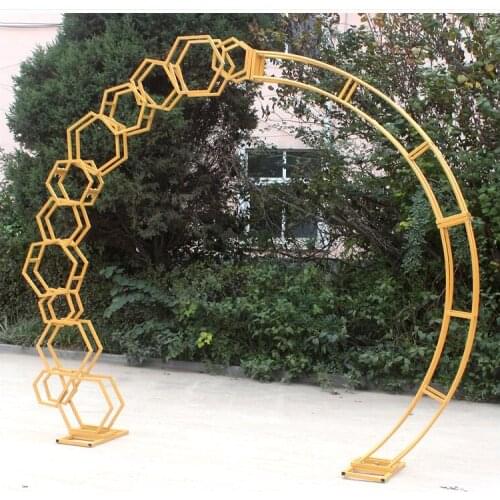 New wedding arch outdoor wedding decoration climbing pergola European geometry flower door shaped truss door props
