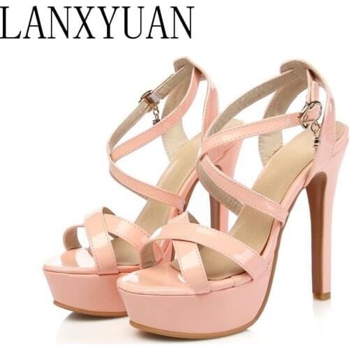 2017 New Gladiator Sandals Women Sexy fashion Big Size 30-48 Lady Shoes Super High Heel Women Pumps wedding Party shoes 431-3