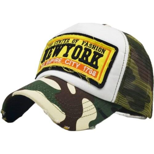 New York Letter Outdoor Sports Baseball Cap Men Mesh Cap Trucker Hat Breathable 5 Choose