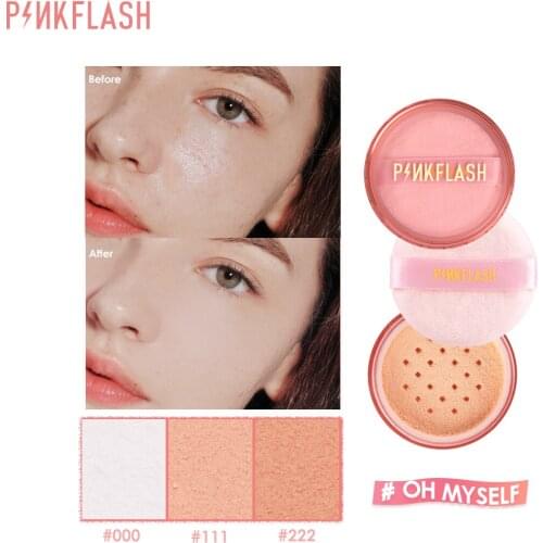 Pinkflash 3 Colors Loose Powder Oil Controller Lightweight & Poreless Portable Translucent Loose Setting Powder Makeup