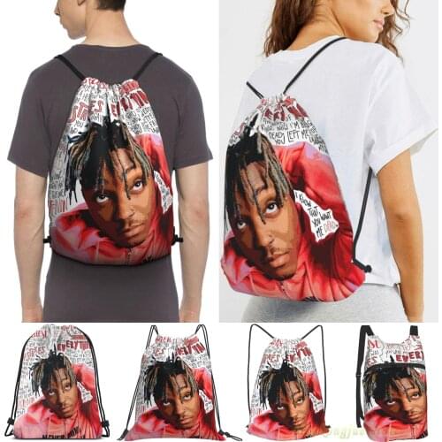 Juice Wrld Men Purpose Drawstring Backpack Bags Women Outdoor Travel Backpacks Gym Training Swimming Fitness Bag