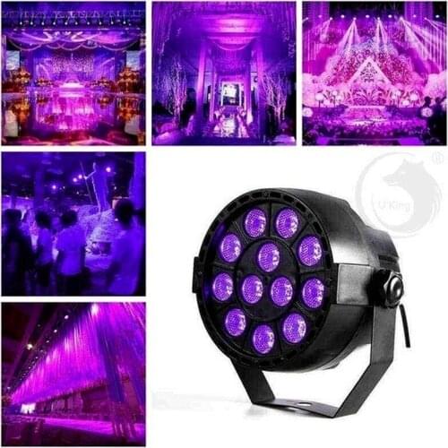 12LED UV Violet Color Sound Control Par Stage Lighting for Disco Party Club KTV Purple Color Christmas Halloween Decoration