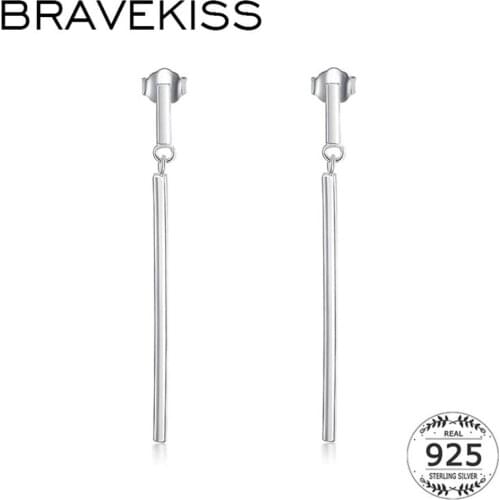BRAVEKISS Simple 925 Sterling Silver Drop Earrings for Women Gifts Korean Dangle Earring New Fashion Jewelry Accessories BLE0245