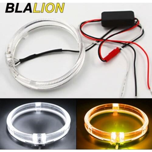 LED Car Angel Eyes Halo Ring Lights Auto DRL Headlight Daytime Running Light 80mm 95mm Driving Lamp White Yellow LED Signal Lamp