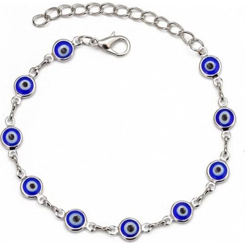 Turkish Blue Evil Eye Beads Adjustable Chain Bracelet For Women Lucky Jewelry Female Best Friend Gift Accessories Wholesale New
