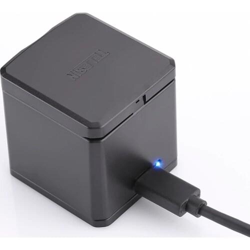 TELESIN for Gopro Hero 6 5 3-way 3 Port Charger w/ USB Type-C Cable Charging Dock Hub Battery Storage Box Case for Go Pro Hero 5