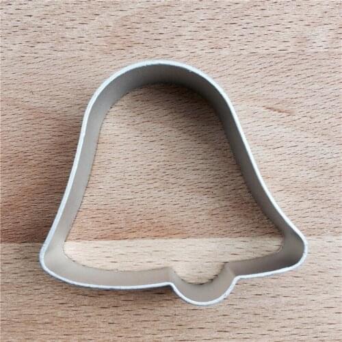 1pc Christmas Bell Shaped Aluminium Alloy Cookie Mold Metal Biscuit Cutter Form To Cake