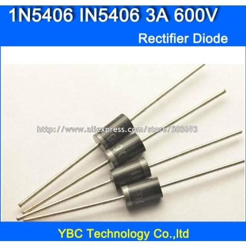 100pcs/lot 1N5406 IN5406 3A/600V Rectifier Diode Big Power and Long Pins