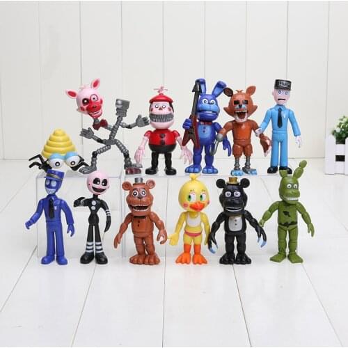 12Pcs/Set 5-11.5cm Five Nights At Freddys figure FNAF Chica Bonnie Foxy Freddy Fazbear Bear PVC Action Figures Toy children