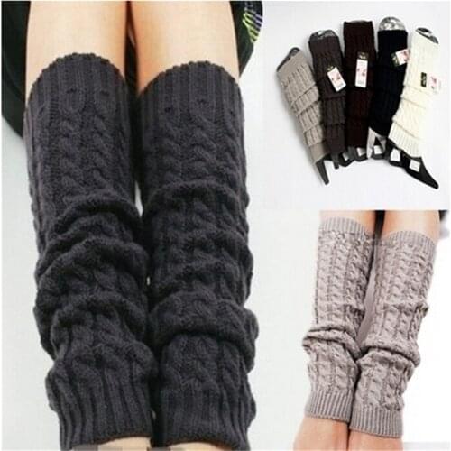 2021 High Warm Knit Fashion Leg Warmers for Women Fashion Gaiters Boot Cuffs Woman Thigh Knitted Knee Socks