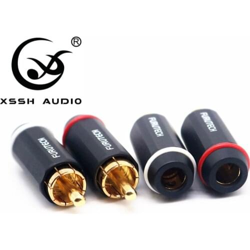 4pcs 8pcs XSSH Audio DIY HIFI HI-END Audio Video AC Cable 7mm Gold Plated RCA Plug Connector jack
