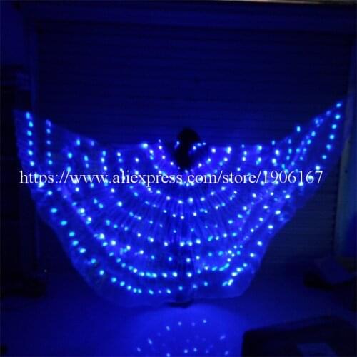 4 Pcs Blue Led Luminous Evening Party Dress Cloak Women Clothes Light Up Stage Performance Costumes For Party Bar Halloween
