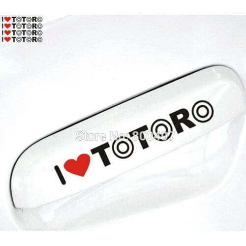 4 x Newest Car Styling Cartoon Lovely Cat I Love Totoro Car Sticker Decal for Toyota Ford Focus Chevrolet Volkswagen Tesla Lada