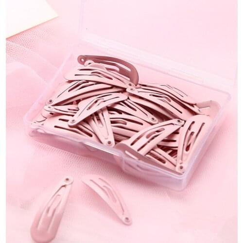 50 Pcs Mix-Color 3cm Baby Girls Snap Hair Clips No Slip Metal Hair Barrettes Hair Pins Kids Hair Accessorie