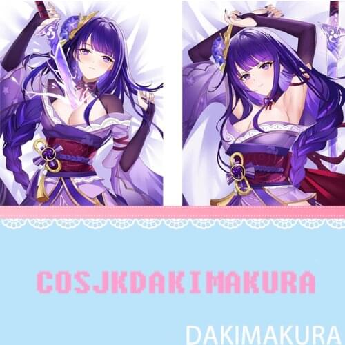 Anime Dakimakura Genshin Impact Raiden Shogun HD Print Pillowcase Body Hugging Pillow Case Cover Cushion Exquisite Xmas Gifts