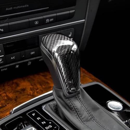 Car Carbon Fiber Gear Shift Knob Cover Stickers ABS Auto Gear Shift Head Trim For Audi A6L 2016-2018 For A7 2015-2018 Styling