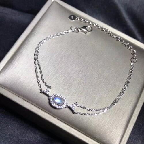 Natural Moonstone Bracelet, Blue Moonstone, Simple and Exquisite Bracelet, Hot Products