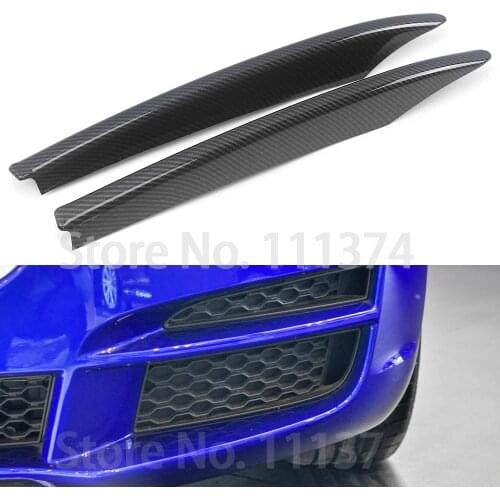 Carbon Look Chrome for Jaguar XE X760 2016 2017 2018 2019 Front Fog Lights Lamp Eyelid Eyebrow Cover Trim Decoration