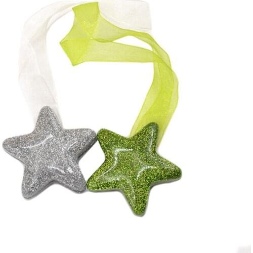Chzimade 1pcs Star Curtain Clips Tiebacks Magnetic Curtain Buckle Ribbon Window Holdbacks