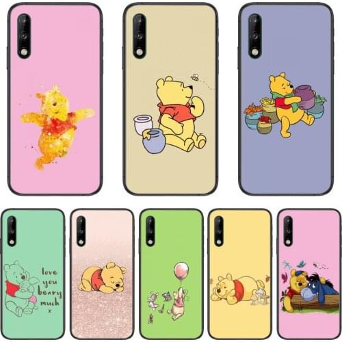 Disney Winnie Bear Clear Phone Case For Huawei Y 5 6 7 8 9 A P S Pro 2020 2019 Black Etui Coque Hoesjes Comic Fashion