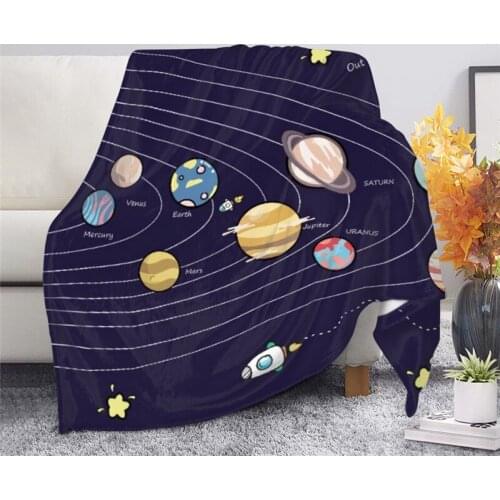Astronomy Design Household Fleece Blankets Galaxy Planets Print 2021 New Home Textile Bed Blanket Comfortable Sofa Quilt Manta