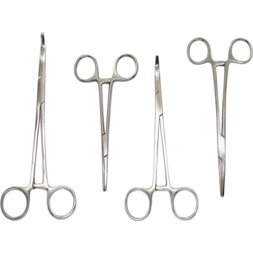 1 Pcs Stainless Steel Fishing Curved Tip Hemostat 12.5cm/14cm/16cm/18cm Haemostatic Locking Clamps Forceps Scissors Pliers
