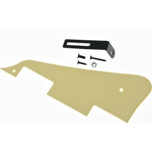 KAISH Cream 1 Ply LP Guitar Pickguard Scratch Plate with Black Bracket Fits LP