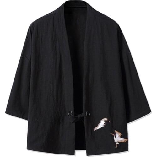 Geskeey Summer Mens Haori Cardigan Kimono Shirt Samurai Japanese Clothing Robes Loose Obi Male Yukata Jacket Streetwear Asian