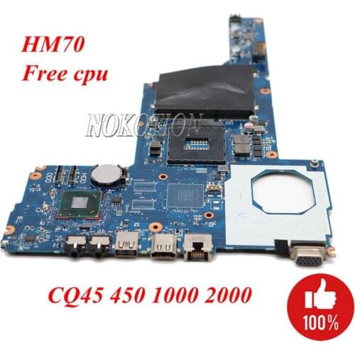 NOKOTION 685783-501 685783-001 Main Board For HP CQ45 450 1000 2000 Laptop Motherboard HM70 DDR3 Free cpu warranty 60 days
