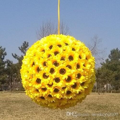 Multi-size Yellow sunflower kissing ball flower decoration flower fake flower wedding garden party decoration fake silk flower