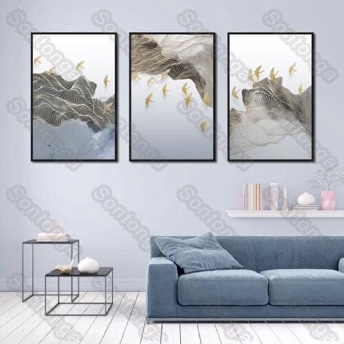 Abstract Art Poster Canvas Painting Nordic Sofa Simple Bedroom Bedside Painting Creative Painting 3D Stereo Wall Sticker