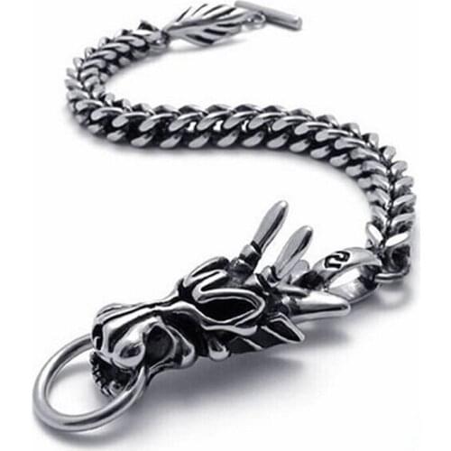 The New Dragon-shaped Bracelet Trendy Mens Gifts Domineering Dragon Head Bracelet Male Jewelry