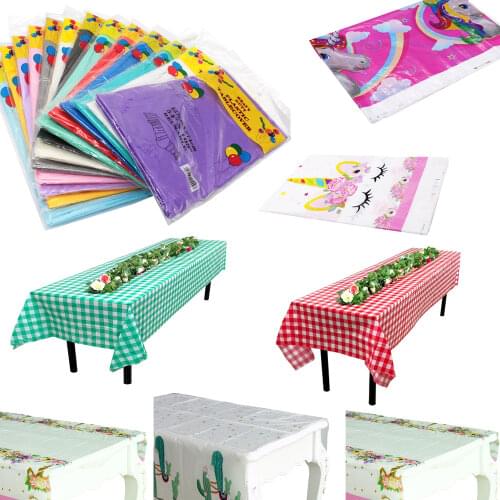 Disposable waterproof Oil-Proof plastic tablecloth wedding birthday party home party festival Baby Shower table cover supplies