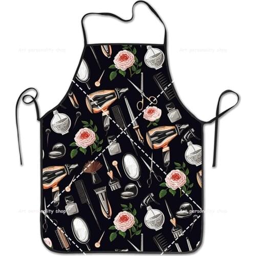 Barber Scissors Comb Hair Apron Theme Cooking Chef Work Shop Women Men Adult Girl Kid Weavers Baking BBQ Grilling Kitchen