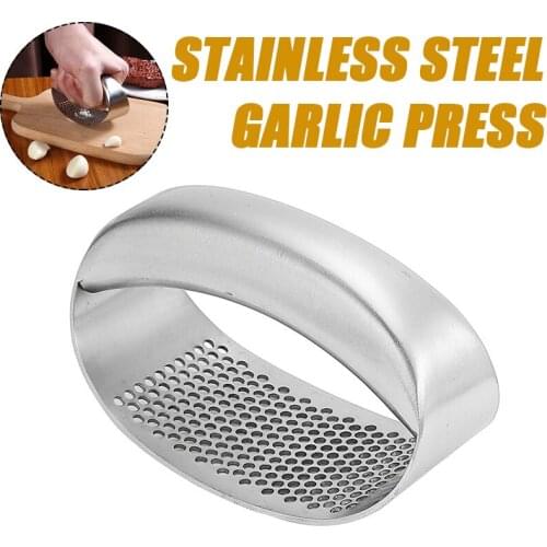New Kitchen Manual Easy Garlic Ginger Crusher Stainless Steel Garlic Press Grater Curved Masher Grinder For Vegetable Cutting
