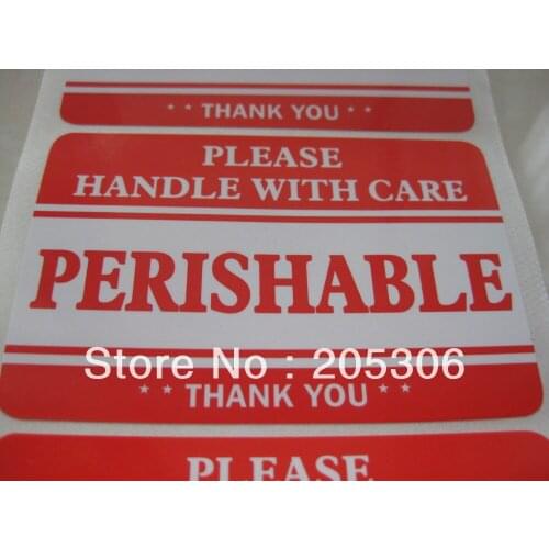 200 pcs/lot 76x51mm PERISHABLE Self adhesive Shipping Label Sticker, Item No.SS19