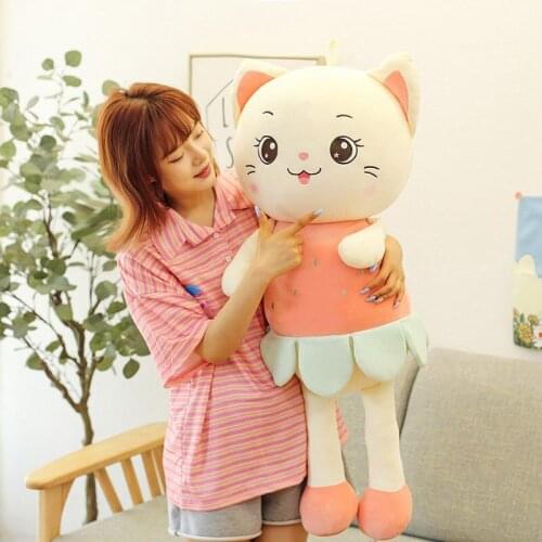 30cm-90cm Cute Soft Long Cat Plush Toys Stuffed Pause Office Nap Pillow Bed Sleep Pillow Home Decor Gift Doll for Kids Girls